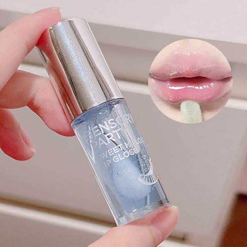 Lip Glow Gloss Plumping Tint,Moisturizing Lip Oil for Lip Lines,4Pcs Jelly Lip Oil,Lip Care Lip Gloss, transparent, 1 count (Pack of 4) - Image 3