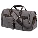 Travel Duffel Bag Waterproof Duffle Bags for Men Oversized Genuine Leather Carryon Weekend bag Canvas Overnight Bag Grey