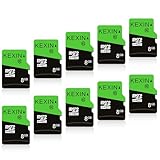 KEXIN 8GB Micro SD Card 10 Pack with SD Adapter microSDHC Memory Card UHS-I C10 Micro SD Card Full HD High Speed TF Card for Smartphone Tablet Action Camera Dash Cam Drone Game Console