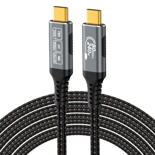 Câble Thunderbolt 5 Type-C idéal pour le montage vidéo 16K et le télétravail