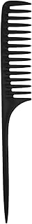 Pente de cauda de plástico Pente de cabelo para desembaraçar de cabelo Pente de dente largo Pente antiestático para cabeleireiro Pente de penteado para cabeleireiro e estúdio de casamento pentes,pentear,pente de cabelo,pente de dente largo,pente desembaraçante Black