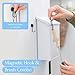 The Moda Collection Magnetic Laundry Lint Bin for Dryer | Wall-Mounted Small Trash Can for Laundry Room | Includes Magnetic Hook & Lint Brush | Space-Saving Magnetic Laundry Trash Can | Matte White