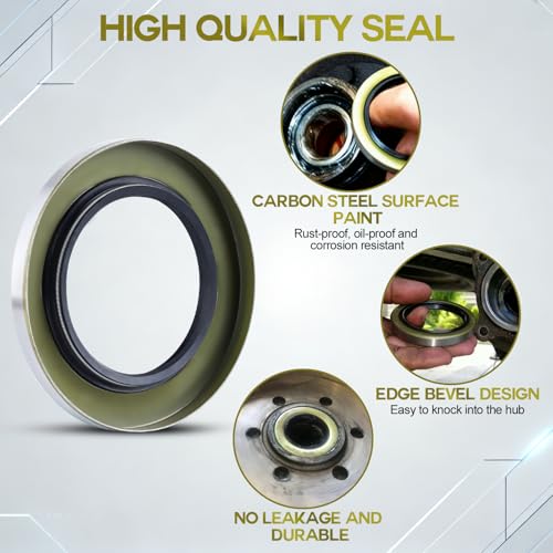 Image of 10Pack 2.125 inch ID x 3.376 inch OD Double Lip Grease Seal with 10 Cotter Pins for 5200-7000lb Trailer Axles Wheel Hub Assemblies, Replace for 10-10 21333TB #42 Spindles Dexter DL-2125-03 Bearing Grease Seal