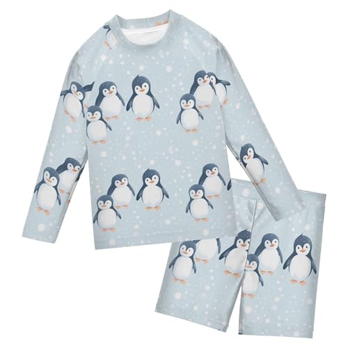 Penguin Animal Cute Toddlers and Baby Boys' Swimsuit Trunk and Rashguard Set B0402423