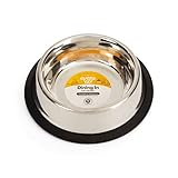 EveryYay Dining in Brushed Stainless Steel No-Tip Cat Bowl 1 Cup