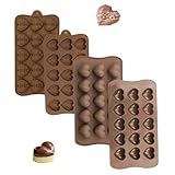4 Pezzi Stampo da Forno Forma a Cuore, Stampi Cioccolato Silicone, Stampi Cioccolato Silicone Antiaderenti, Stampo al Cioccolato, per Cioccolata, Caramelle, Candele, Ghiaccio (Cuore)