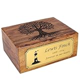Big Wood Works Beerdigungsurne für Asche, handgefertigte Gedenkbox für Haustiere und menschliche Erwachsene, geschätzte Erinnerungen mit tiefer Bedeutung – Baum Life Plaque 3, Medium (20,3 x 15,2 x