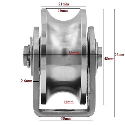 image for Penkwiio 2Pack Pulley Block U Type Single Wheel Pulley Block Duplex Be