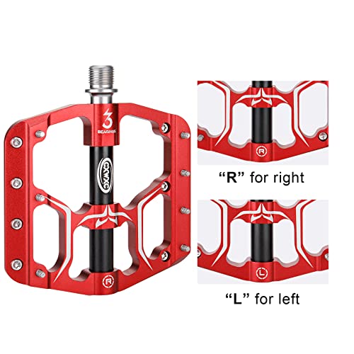Road/Mountain Bike Pedals - 3 Bearings 9/16” Aluminum Alloy Bicycle Pedals - Mountain Bike Pedal With Removable Anti-Skid Nails #TOP4
