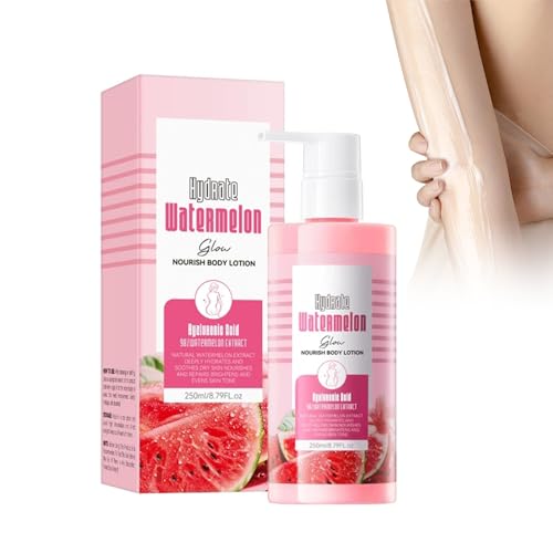 Crema hidratante de sandía blanqueadora, 250 ml de crema facial de sandía hidratante y blanqueadora crema cuidado de la piel durante la noche, crema hidratante para el cuidado facial de la piel