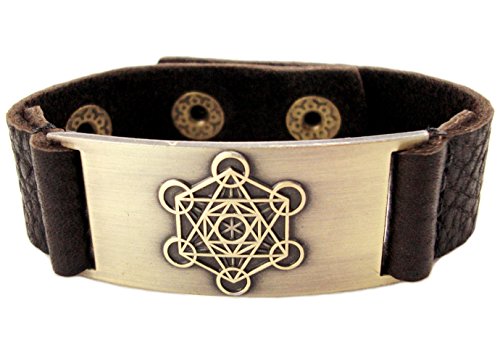 1000K' ways Designs Metatron Cube Bracelet, Leather, Adjustable