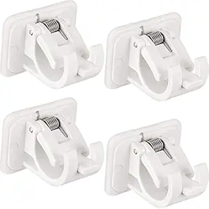 Curtain Rod Hook Holder Vietnam Self-Adhesive Curtain Rod Bracket Drapery Hook Holders Fixing Rod Holder Curtain Pole Wall Brackets Towel Rod Hooks for Home Bathroom and Hotel Use (4 pcs)