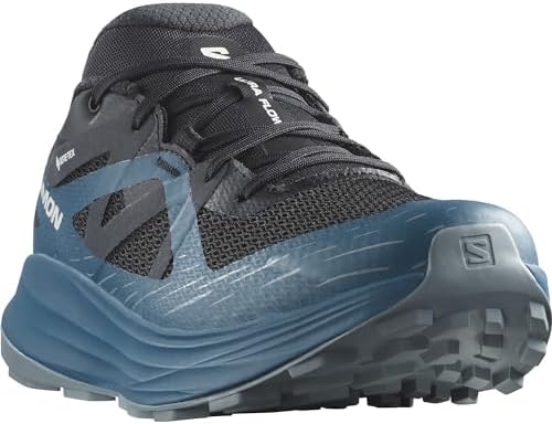 Salomon Men's Ultra Flow Gore TEX Hiking Shoe, Black/Deep Dive/Trooper, 9 | Image 2