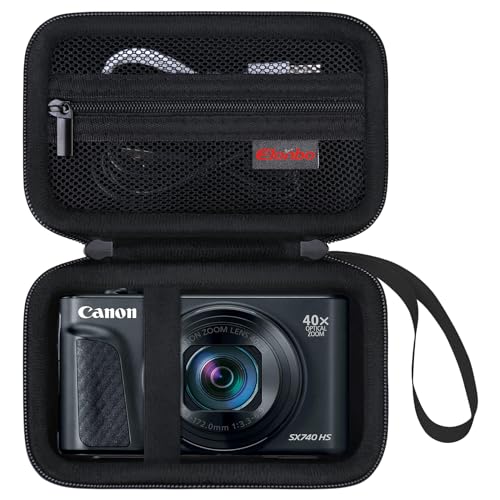 Elonbo Canon PowerShot SX740/ SX730/ SX720/ SX620 Maleta de Cámara Digital, Bolsa de Almacenamiento de Viaje de Cámara 4k, Bolsillo de Malla para batería, Negro
