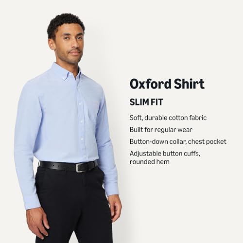 Image of Amazon Essentials Men's Long-Sleeve Pocket Oxford Shirt