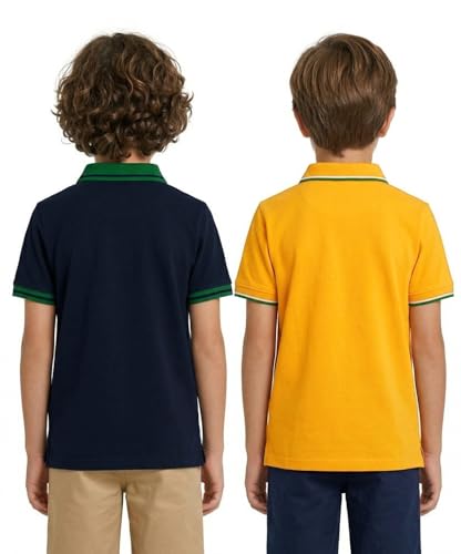 Image of Aventura Boys Polo T-Shirt Combo Pack of 2 - 100% Cotton Half Sleeve Collar T-Shirts for Boys (Age 5-12 Years)