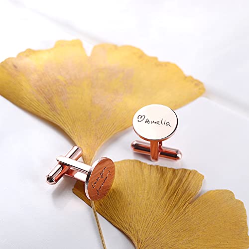 Mancuernillas personalizadas redondas para hombre en acero inoxidable miniatura 4
