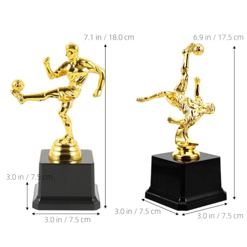 INOOMP 2 Peças Troféu De Prêmio De Futebol Troféu De Futebol Dourado Troféu De Campeão Esportivo Par