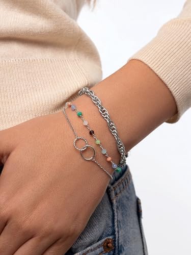 SINGULARU - Bracciale Crystals Argento - Bracciale in Argento Sterling
