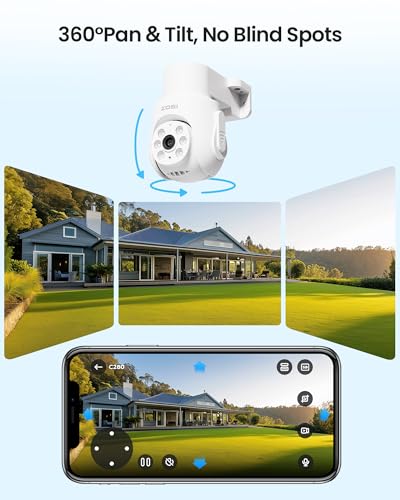 Image of ZOSI 5MP Wired Security Camera System, AI Human Vehicle Detection, Audio Recording, Night Vision, 8pcs 5MP 360 Pan /Tilt Weatherproof Cameras, H.265+ 8CH DVR with 1TB HDD for 24 /7 Home Surveillance