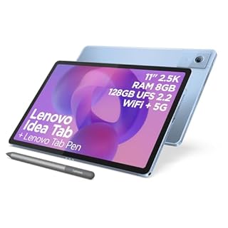 Lenovo Idea Tab Tablet - Display 11" 2.5K (2560x1600) 90Hz, Processore Mediatek Dimenity 6300, RAM 8GB, Memoria 256GB, WiFi 5, Tablet Android 15, Tab Pen inclusa - Polar Blue