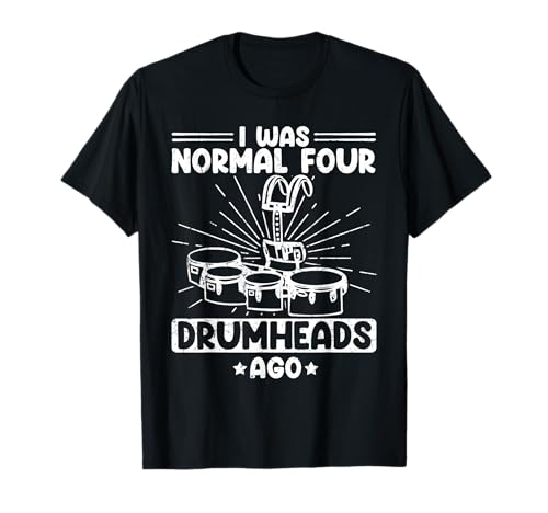 Quad Drummer Tenor Drum Heads & Sticks T-Shirt