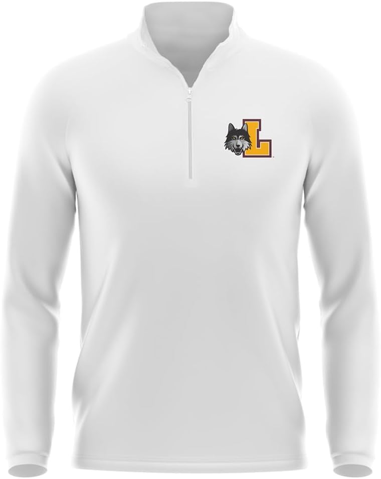 Official NCAA Collegiate Men's Active Sport Quarter Zip Pullover Left Chest Logo White Collection