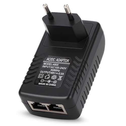 Zunate Adattatore Ethernet per Iniettore Poe da Parete 48V 0,5A