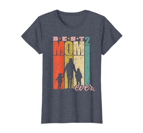 Mejor mamá de todas madre de dos Madre con hijos Camiseta