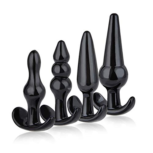 Anal Plugs Training Kit Butt Plug für Anfänger Anus Stimulation Sexspielzeug Set 4 PCS Schwarz