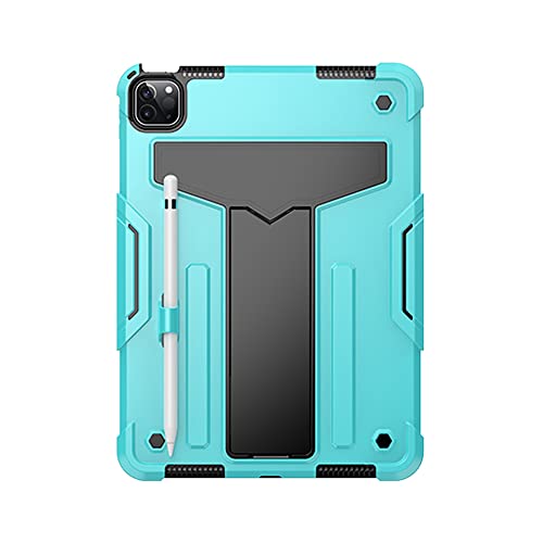 Compatible with iPad Air 4 & 5 10.9 Case with Pen Slot, Shockproof and Robust Tablet Case, 3-in-1 Design, Peppermint Blue and Black