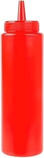OCS Parts 8 Ounce Red Squeeze Bottle | Easy to Squeeze Dishwasher Safe Condiment Bottles