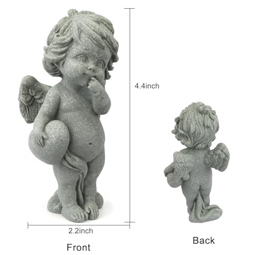 Pequeña estatua de ángel querubín de arenisca miniatura 4