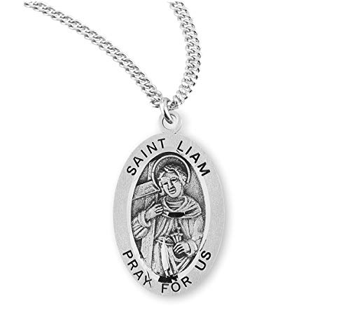 Sterling Silver Oval Patron Saint Medal