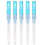 Generic Piercing Needles 5PCS 22G IV Catheter Needles Kit Piercing for IV Start Kits Ear Nose Piercing Needles Supply 22G blue