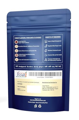 Image of Forest Flavours Fenugreek Seeds (Methi) Whole | 100% Natural Sabut Methi with Rich Flavor & Health Benefits | Ideal for Cooking, Digestion & Wellness (400 g)
