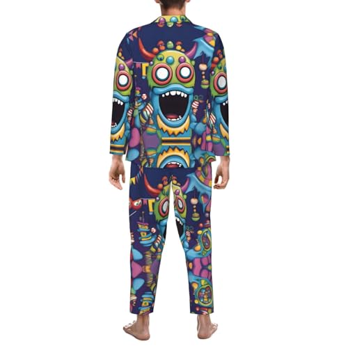 Pyjama homme manches longues MonsterMash en tissu doux