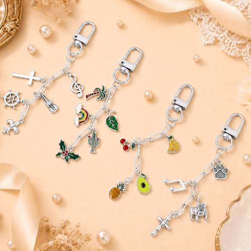 Image of Wurosi 18pcs Paperclip Keychain Making Kit,Key Ring Swivel Snap Hook Chains