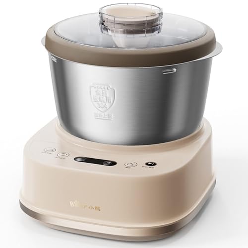 Upgrade Electric Dough Maker with Ferment Function, Microcomputer Timing, 2 Types of Dough Mixing Methods, Face-up Touch Panel, 304 Stainless Steel, 5L, 200W (AU Adapter)