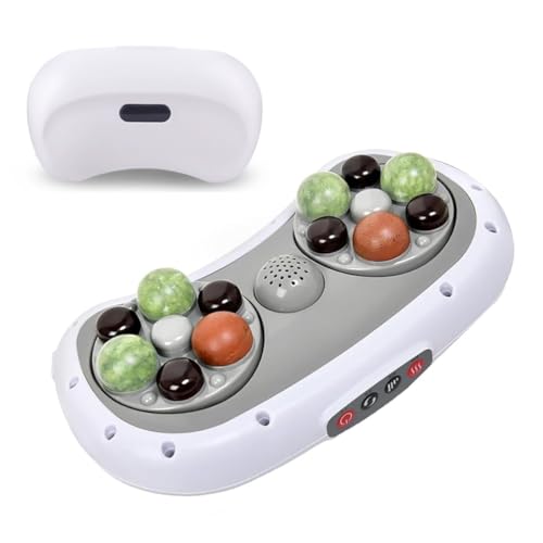 Masajeador abdominal eléctrico - instrumento de amasamiento con 12 cabezas de piedras Bian, 3 niveles de velocidad y temperatura para aplanar el vientre y problemas como la indigestión miniatura 1
