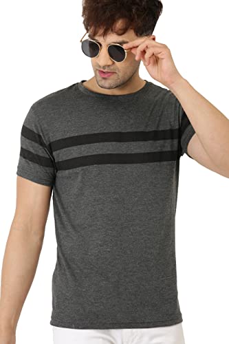 Image of LEOTUDE - Men's Cottonblen Half Sleeve Round Neck Regular Fit Tshirt (Color Maroon)