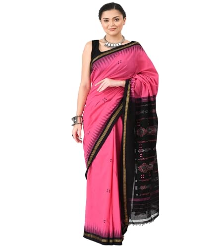 Image of Nuapatna Cotton Saree of Odisha Ikkat Orissa Traditional Handloom Sari | Bomkai | Pata | Nuapatana | sambalpuri saree | khandua patta sare | without Blouse S8