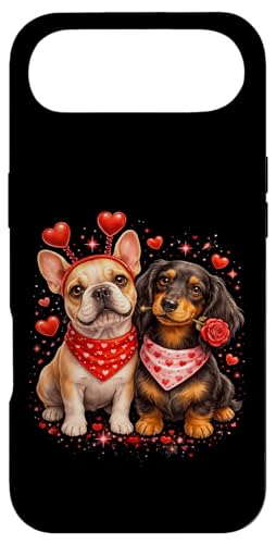 Romantic Dog Lover Tee French Bulldog & Dachshund with Heart �X�}�z�P�[�X iPhone Air �p