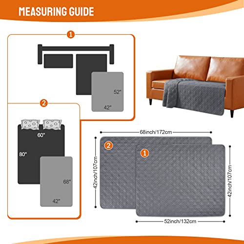 Vansofy Reversible Dog Bed Covers 42 X 52 Inch Waterproof Couch Covers Sofa Cushion Cover Chaise Lounge Cover Furniture Protector For Pets(Dark Gray) #TOP4