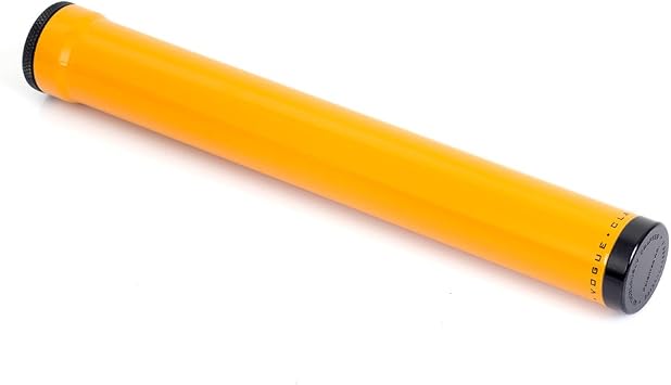 New Aluminium Alloy Metal 1 Finger Cigar Tube Holder Case Humidor (Yellow)