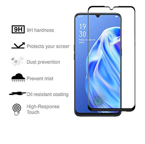 Image of Screen Protector for Oppo F15 / A91 / Reno 3 (Black) Tempered Glass Edge-to-Edge 6D Screen Guard With Installation Kit