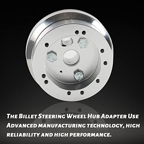 Image of 5 & 6 Hole Billet Steering Wheel Hub Adapter Silver