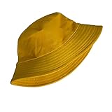 PFFY Reversible Bucket Hat for Women Men Summer Cotton Fishing Sun Beach Cap Yellow