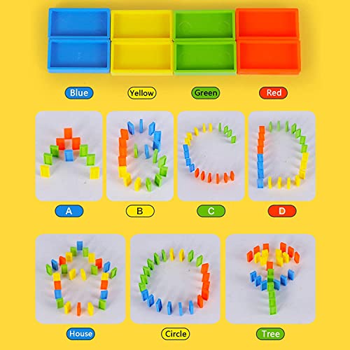 Image of AEXONIZ TOYS Plastic Domino Building Blocks 100Pcs Multicolor Bulk Dominos Educational Stacking Counting Adding Subtracting Building Block for Indoor Outdoor for Kids