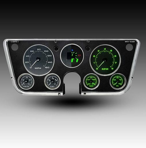 1967-1972 Chevy C10 K10 Pickup Truck Analog Gauge Panel Kit - Aurora Edition 6-Gauge Instrument Cluster Dash Upgrade - Custom Electronic Speedometer Tachometer Fuel Oil Temp Volt